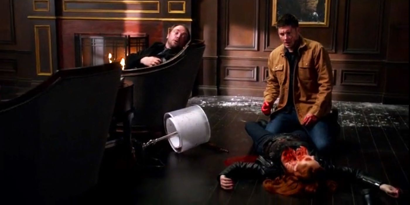 Dean Covered In Blood After Killing Abaddon In Supernatural
