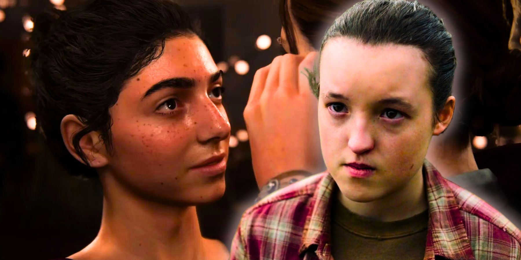 Dina from TLOU2 and Bella Ramsey as Ellie from The Last of Us on HBO