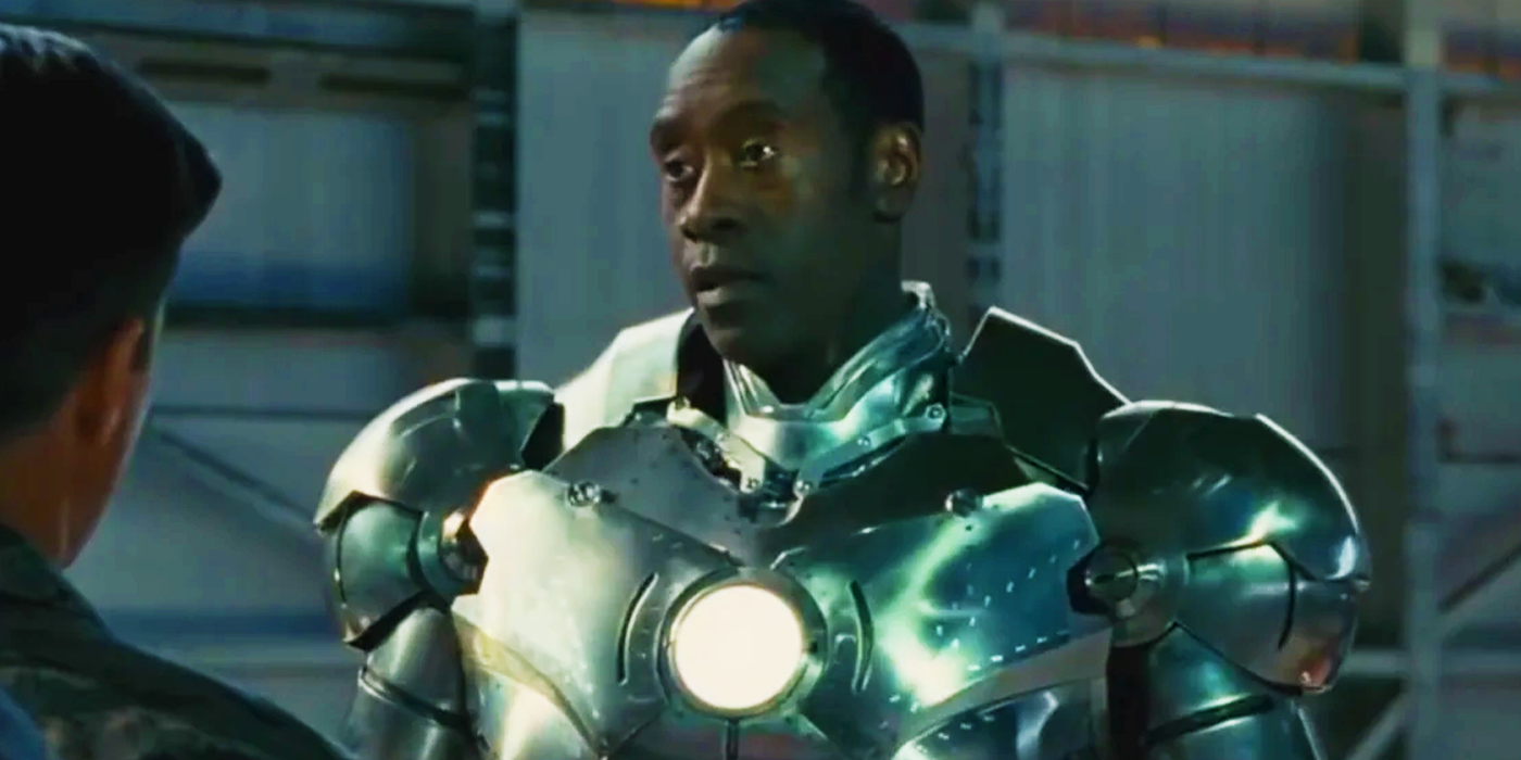 Don Cheadle's Rhodey after stealing War Machine armor in Iron Man 2