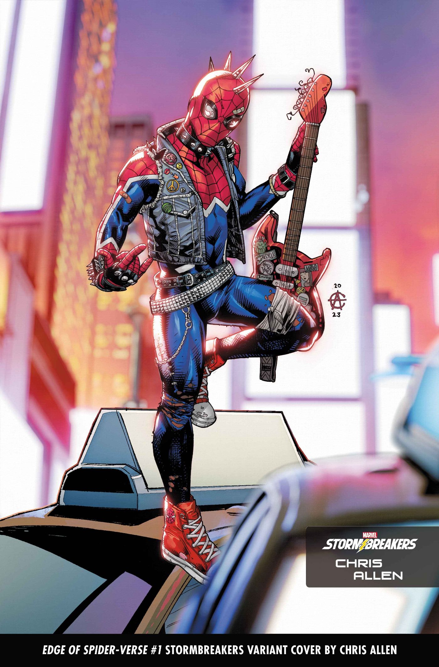 Chris Allen, portada variante de Stormbreakers Edge of Spider-Verse #1, con Spider-Punk
