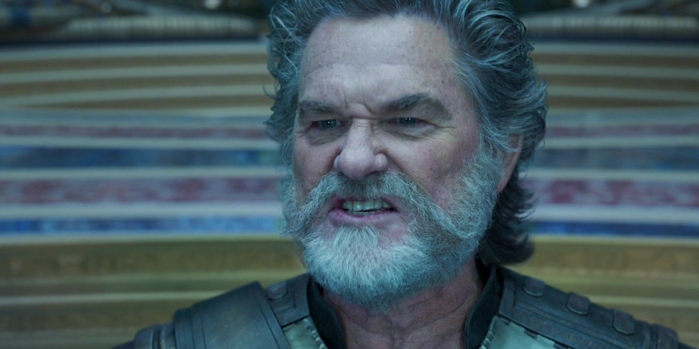 Ego with an angry snarl in Guardians of the Galaxy Vol 2