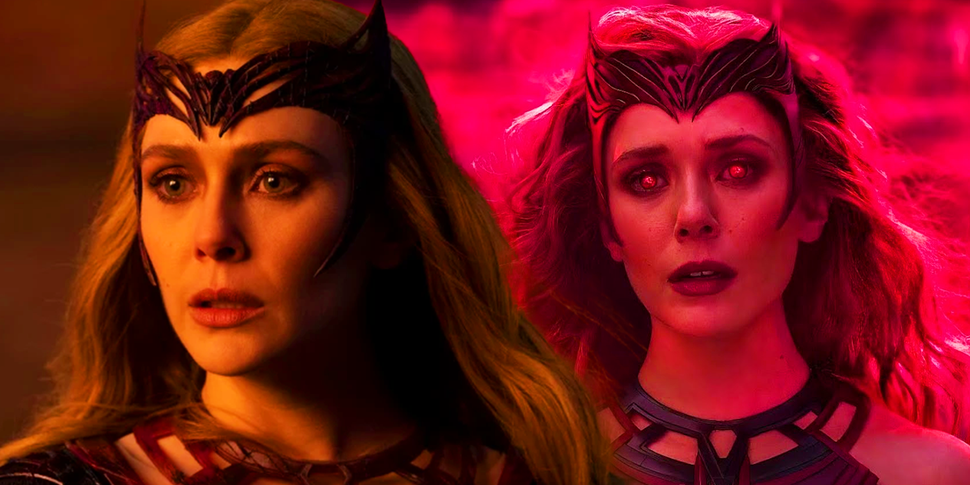 Elizabeth Olsen as the Scarlet Witch in WandaVision and Doctor Strange in the Multiverse of Madness