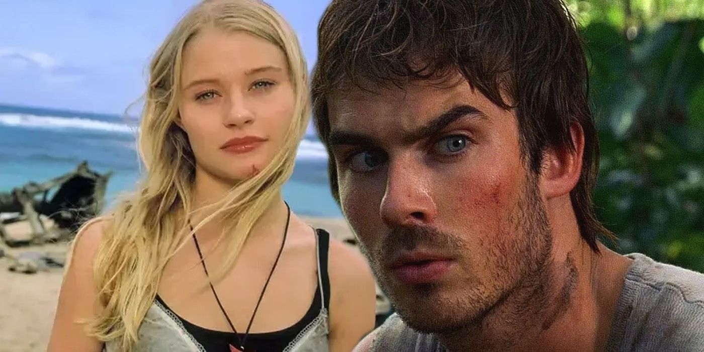 Emilie De Ravin as Claire and Ian Somerhalder as Boone in Lost