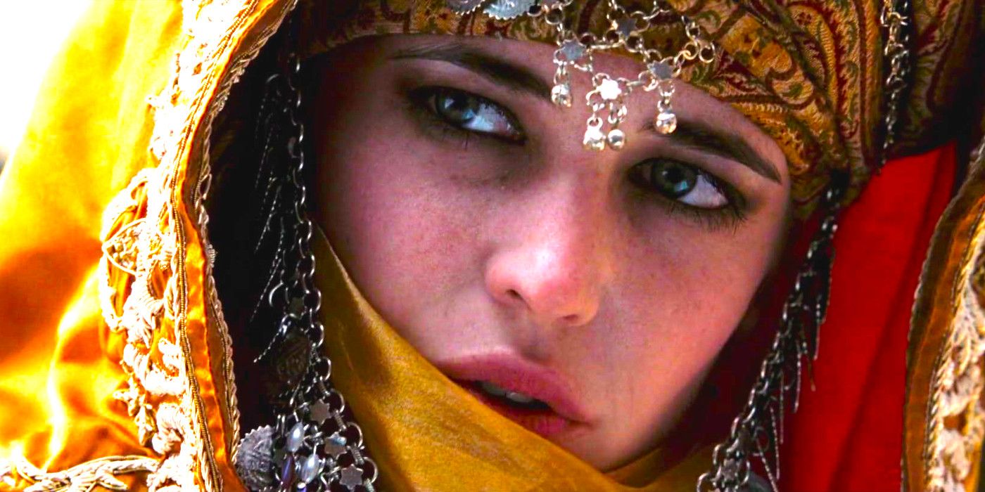 Eva Green swathed in robes and jewels, gazing mysteriously in Kingdom of Heaven