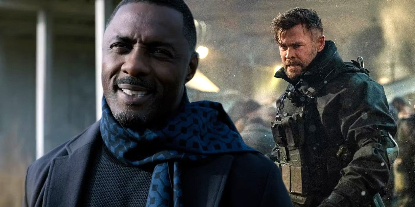 Idris Elba in Extraction 2 in front of Chris Hemsworth