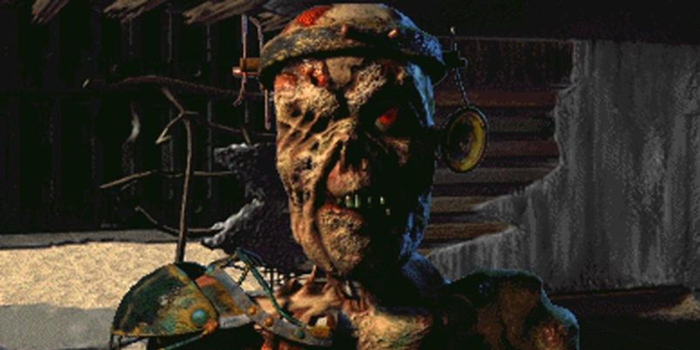 Um ghoul em Fallout rosnando para o jogador