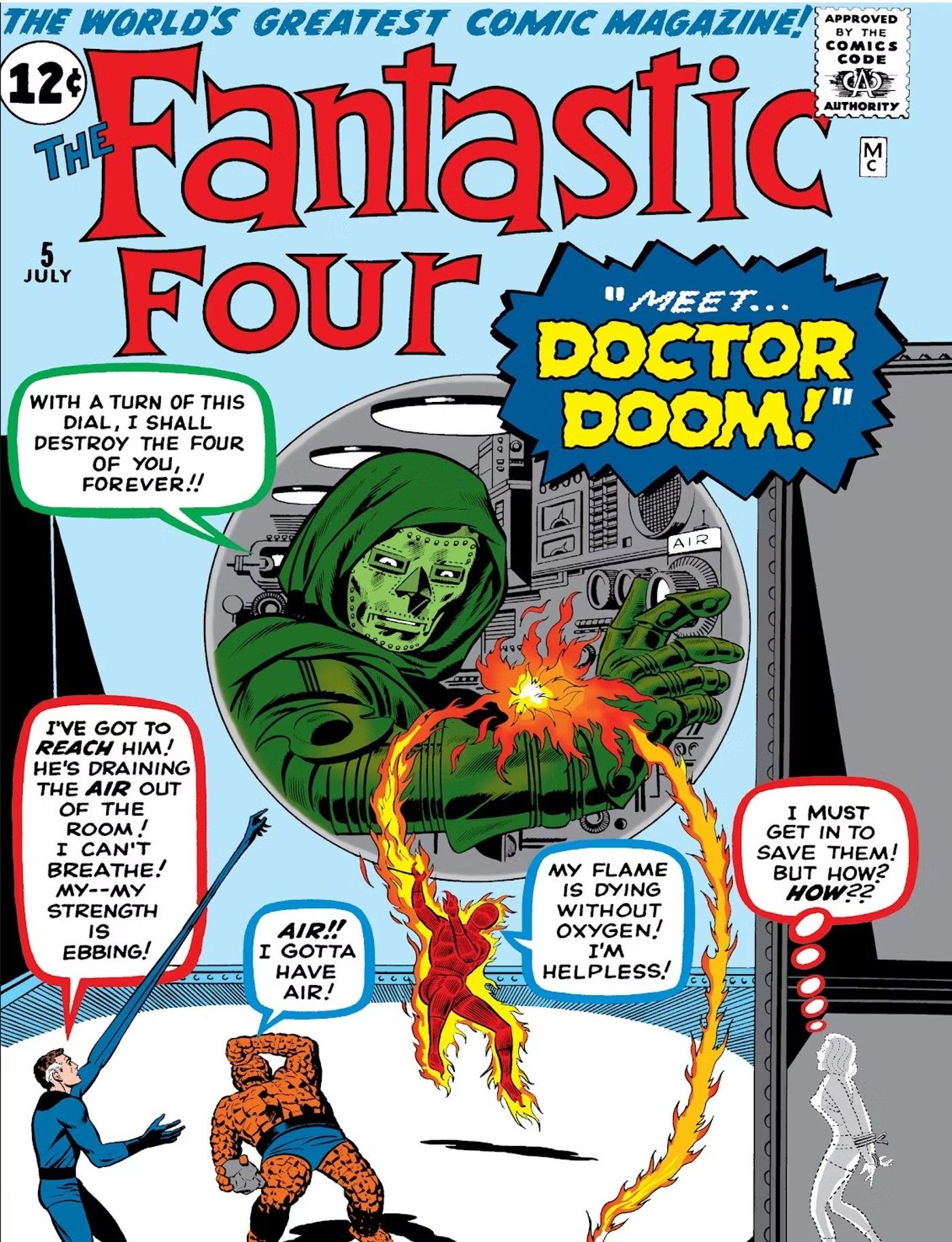 Los Cuatro Fantásticos 5 Portada Doctor Doom Primera aparición