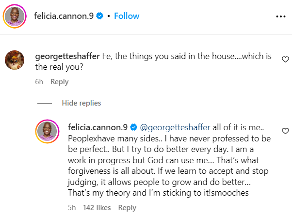 Big Brother 25 houseguest Felicia Cannon&rsquo;s Instagram comment about not judging her