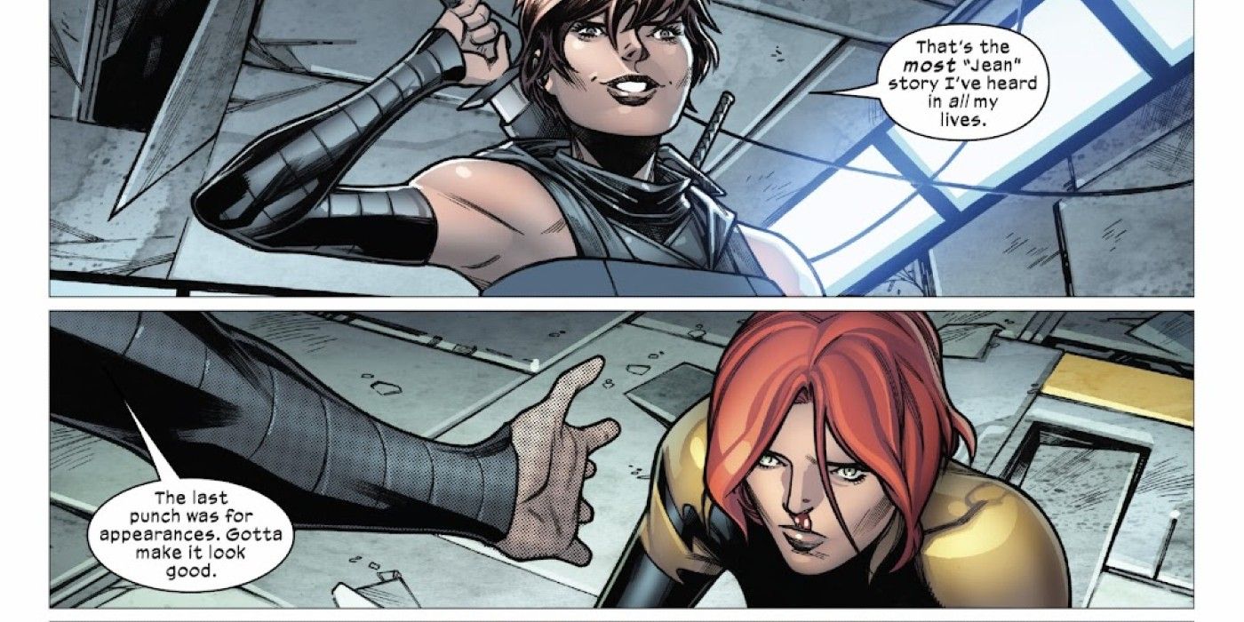 X-Men #26, Firestar and Shadowkat of the X-Men reconcile