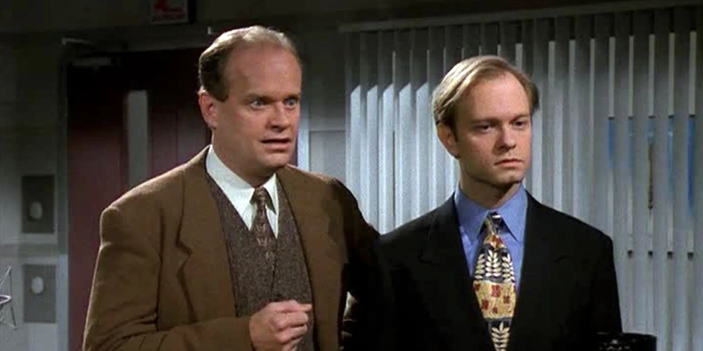 Frasier e Niles Crane juntos em um escritório em Frasier