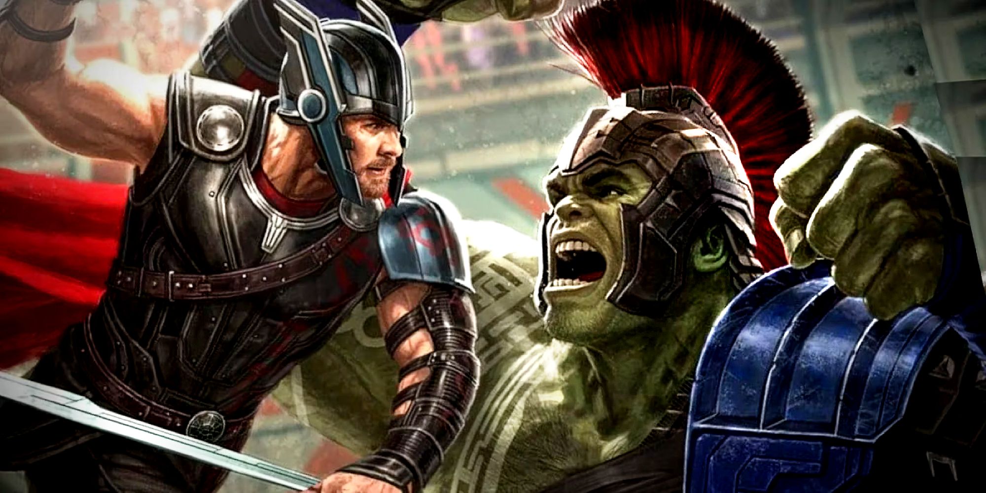 Gladiator Hulk vs Thor Ragnarok MCU Concept Art