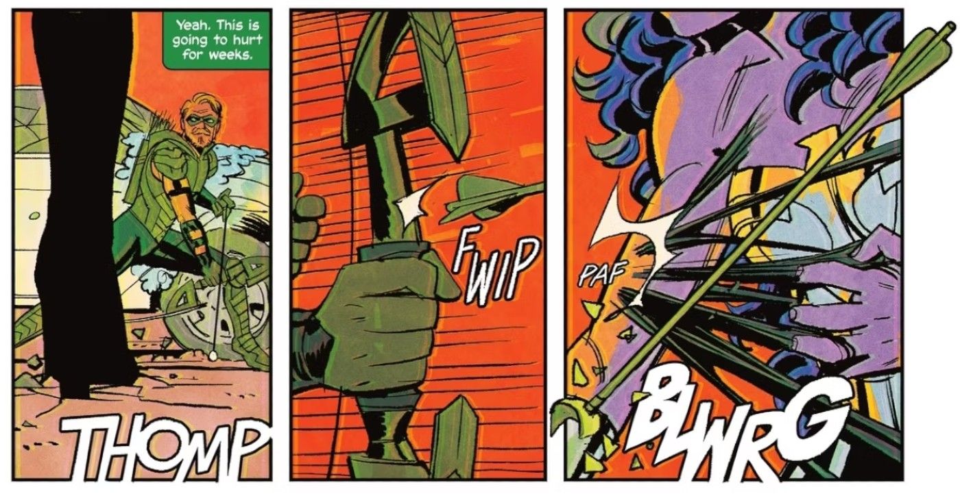 Green Arrow Uses Arrows Against Wonder Woman