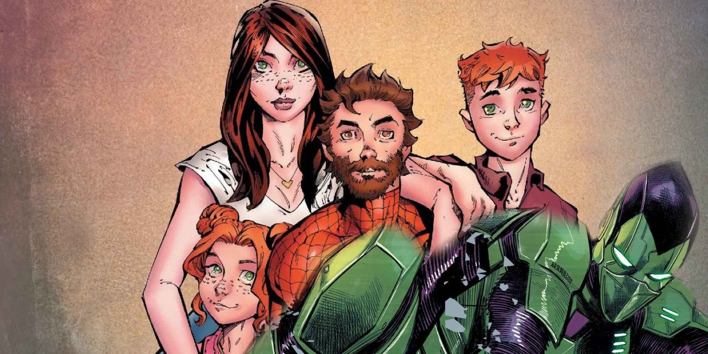 Green Goblin with Ultimate Spider-Man Parker family