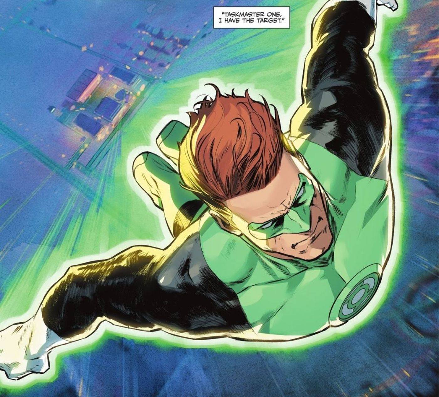 Green Lantern Flying into Action DC