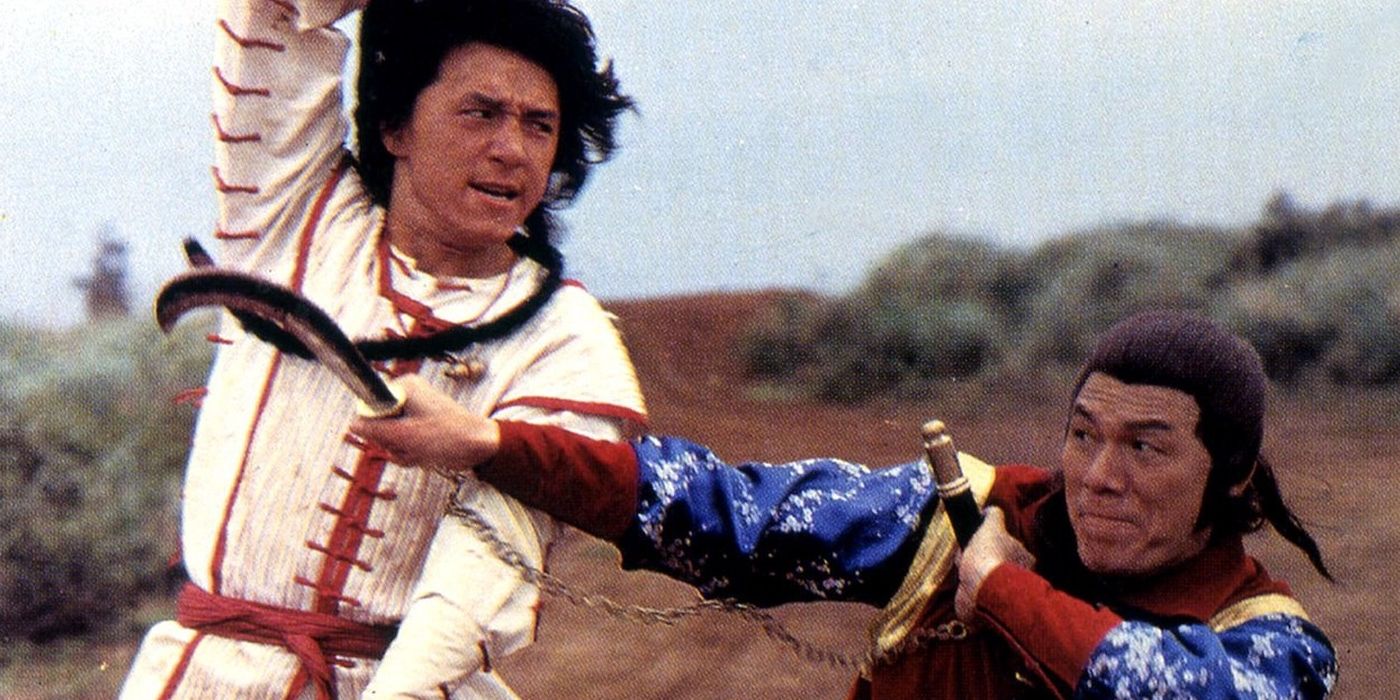 Jackie Chan featured in Half a Loaf of Kung Fu (1978) in the middle of combat