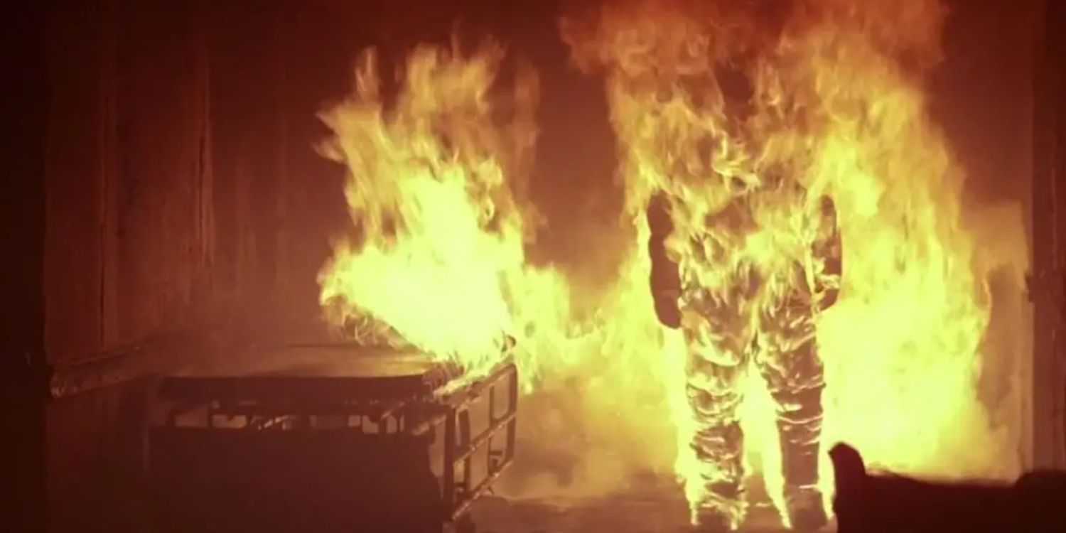 Michael in flames in Halloween II
