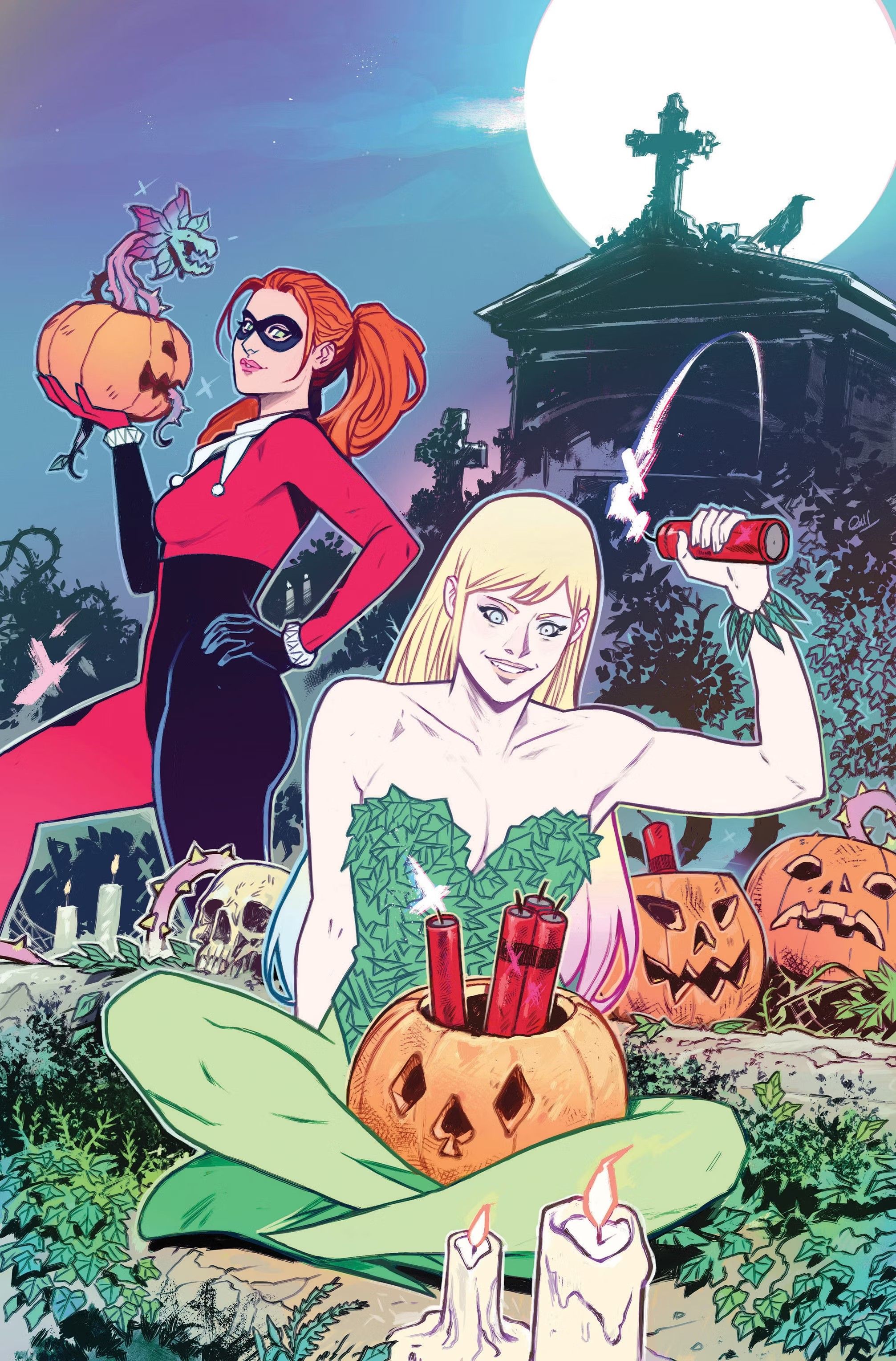 Capa variante da fantasia de Halloween da Harley Quinn Poison Ivy