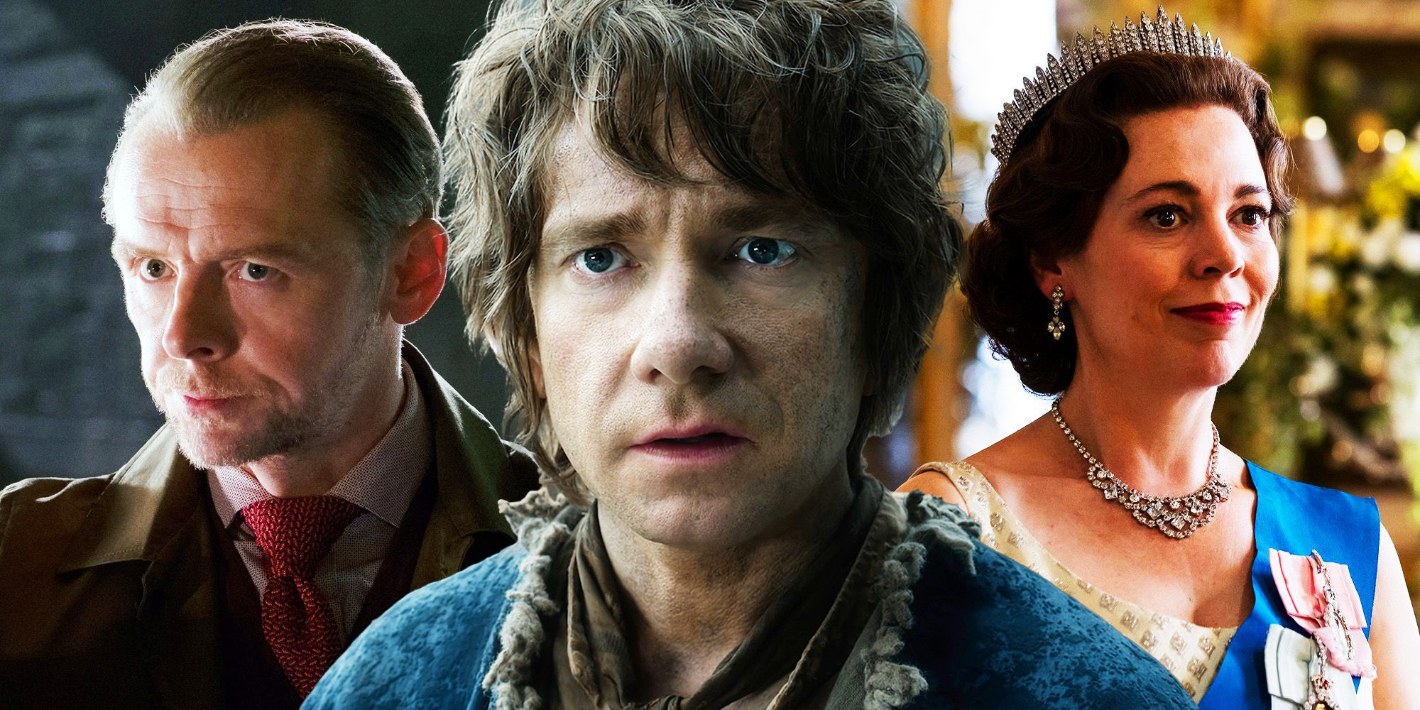 Simon Pegg in Mission Impossible, Martin Freeman in The Hobbit, and Olivia Colman in The Crown
