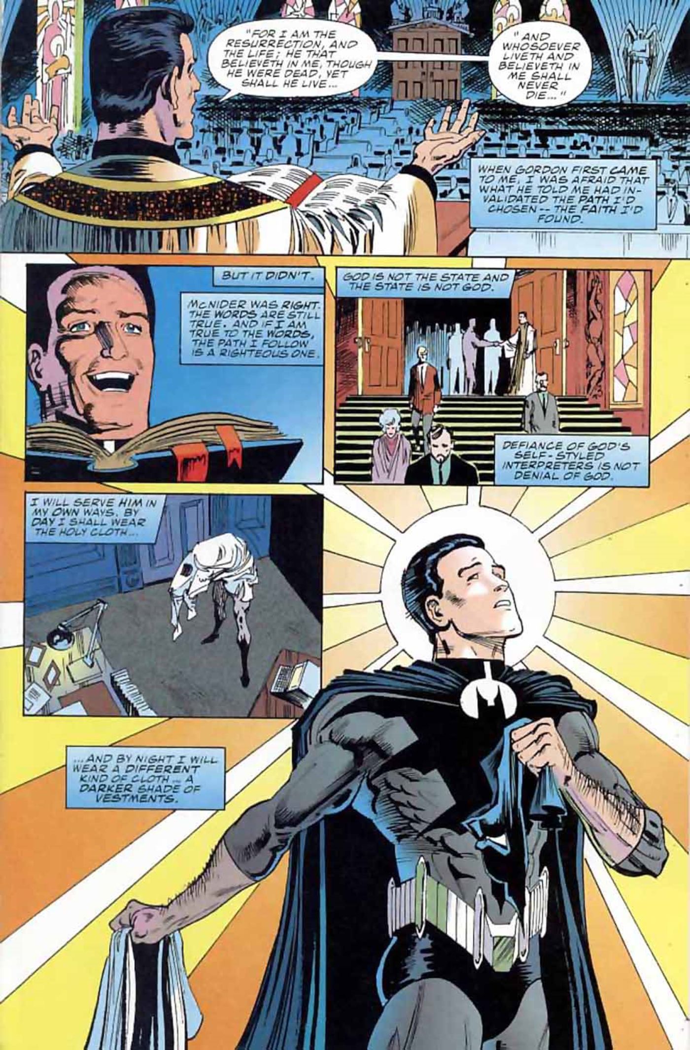 Batman as a priest from the Elseworlds story “Batman: Holy Terror”