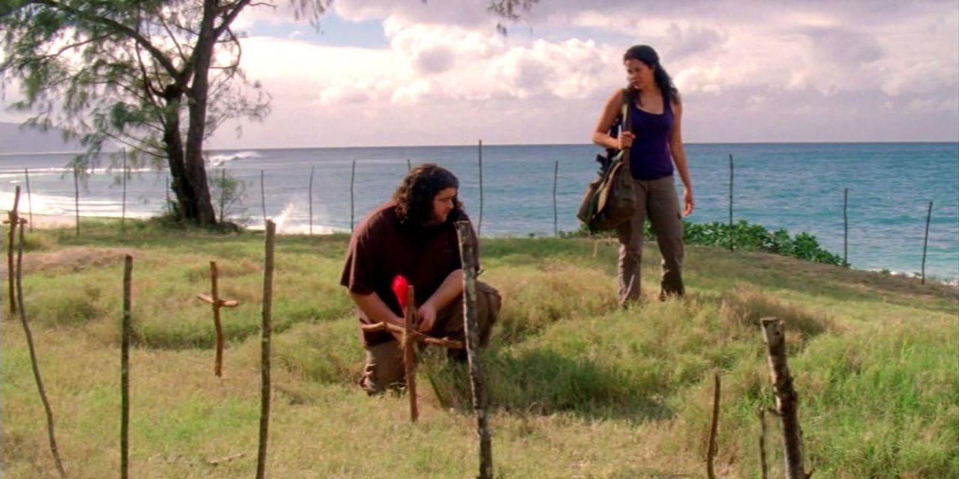 Hurley mourning Libby in Lost