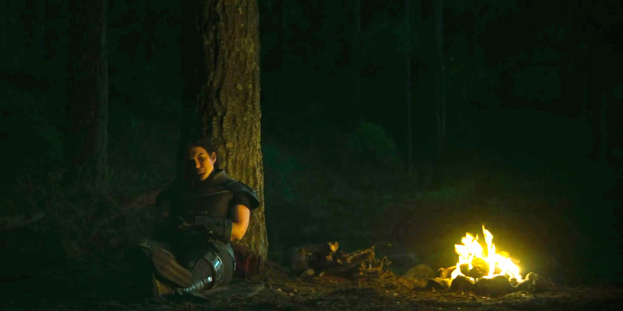 Cara Dune rests on Sorgan in The Mandalorian season 1 episode 4
