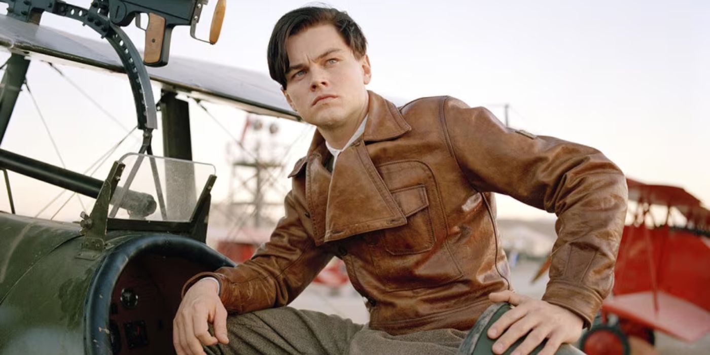 Howard Hughes (Leonardo DiCaprio) sitting in his plane in The Aviator. 