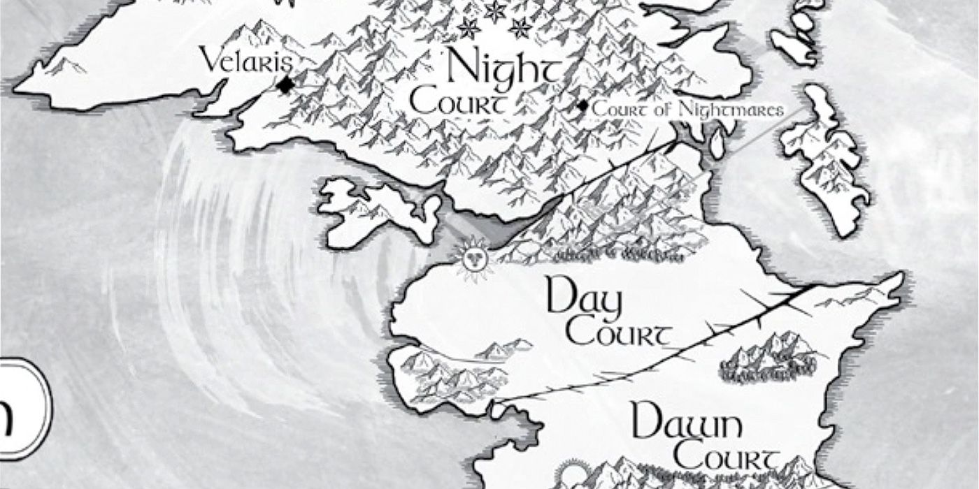 Map of Prythian from the A Court of Thorns and Roses books.
