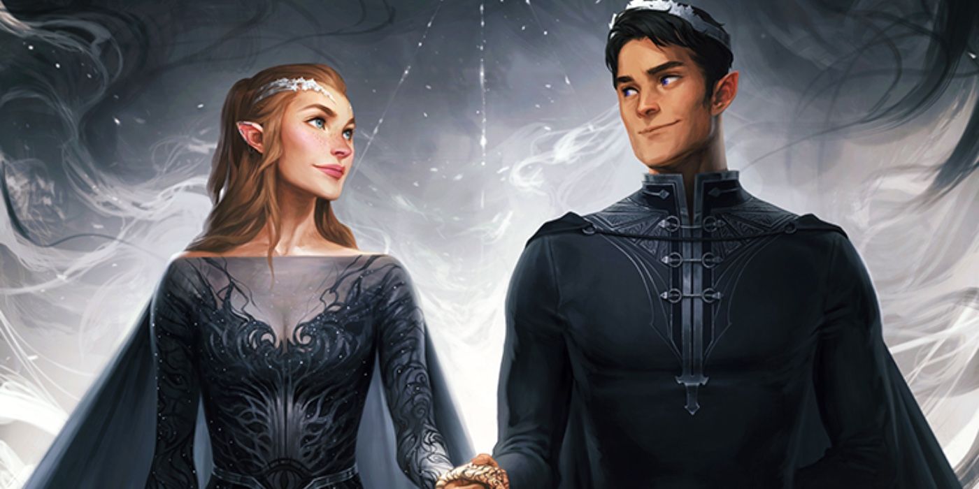 Art of Feyre and Rhys looking at each other by Charlie Bowater.
