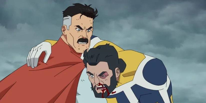 Omni-Man fighting The Immortal in Invincible.