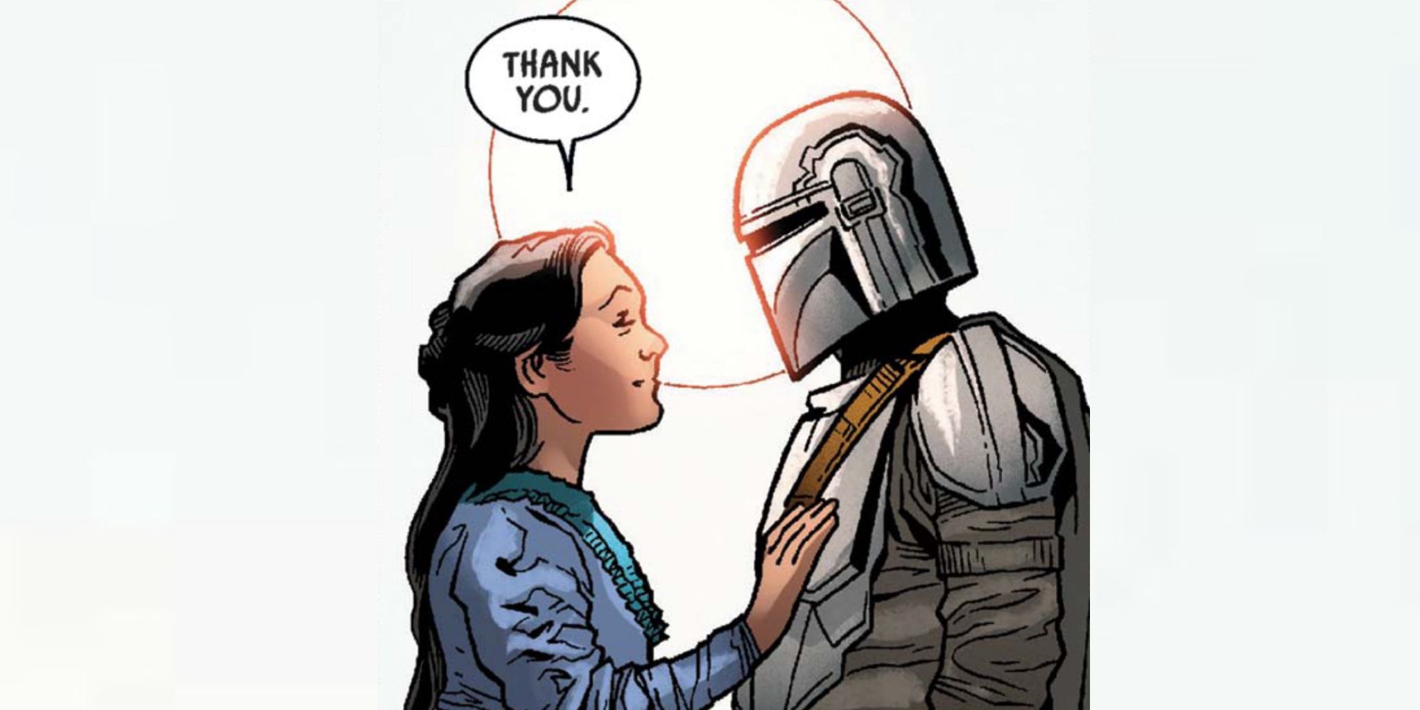 Omera and Din Djarin in The Mandalorian #4 comic