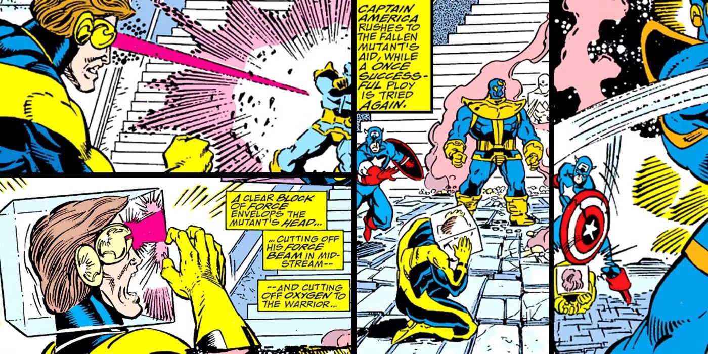Infinity Gauntlet #4 Thanos kills Cyclops