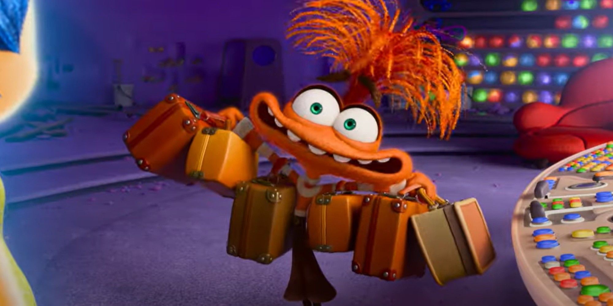 Anxiety holds luggage in Inside Out 2