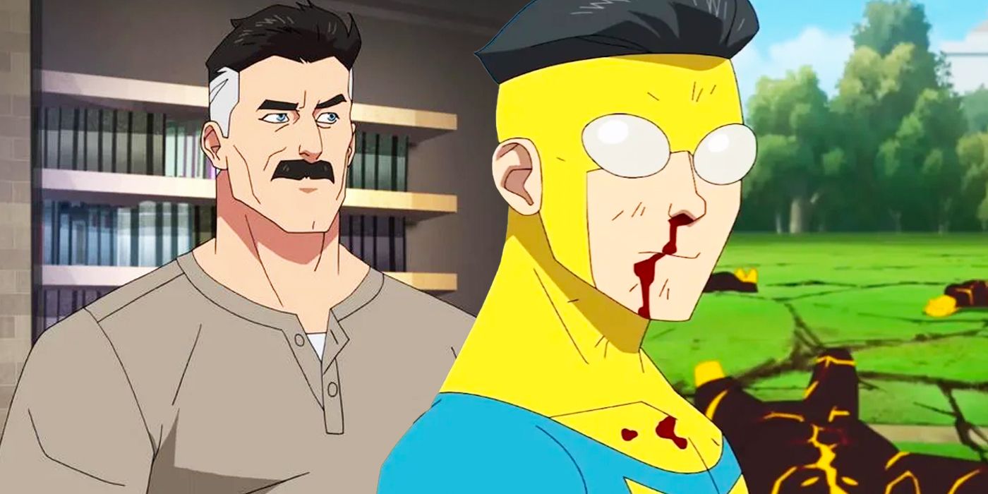 Invincible and Omni-Man with some books