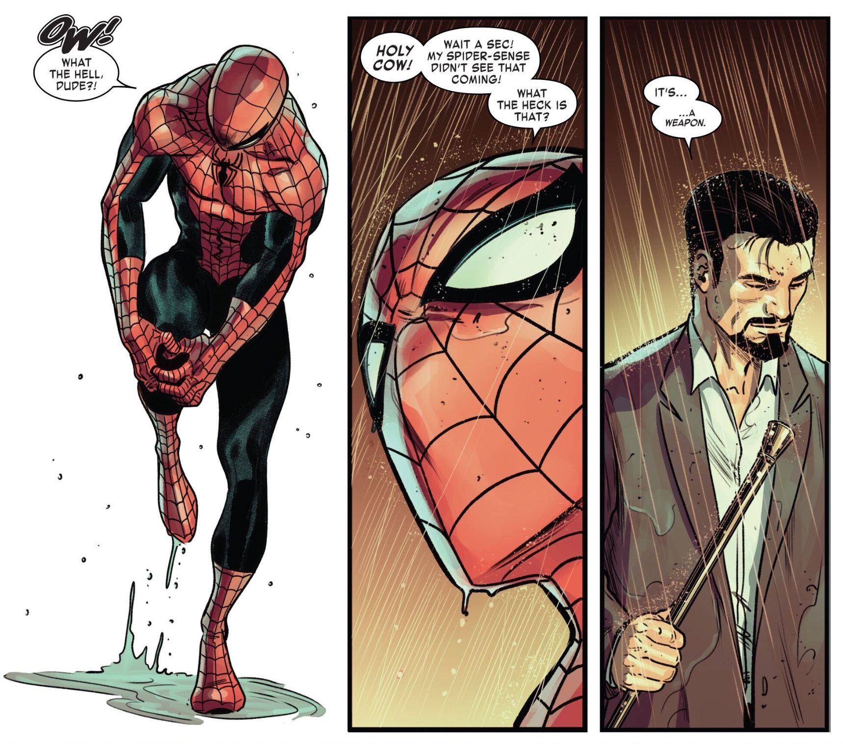 Invincible Iron Man #11 Mysterium v Spider-sense 2