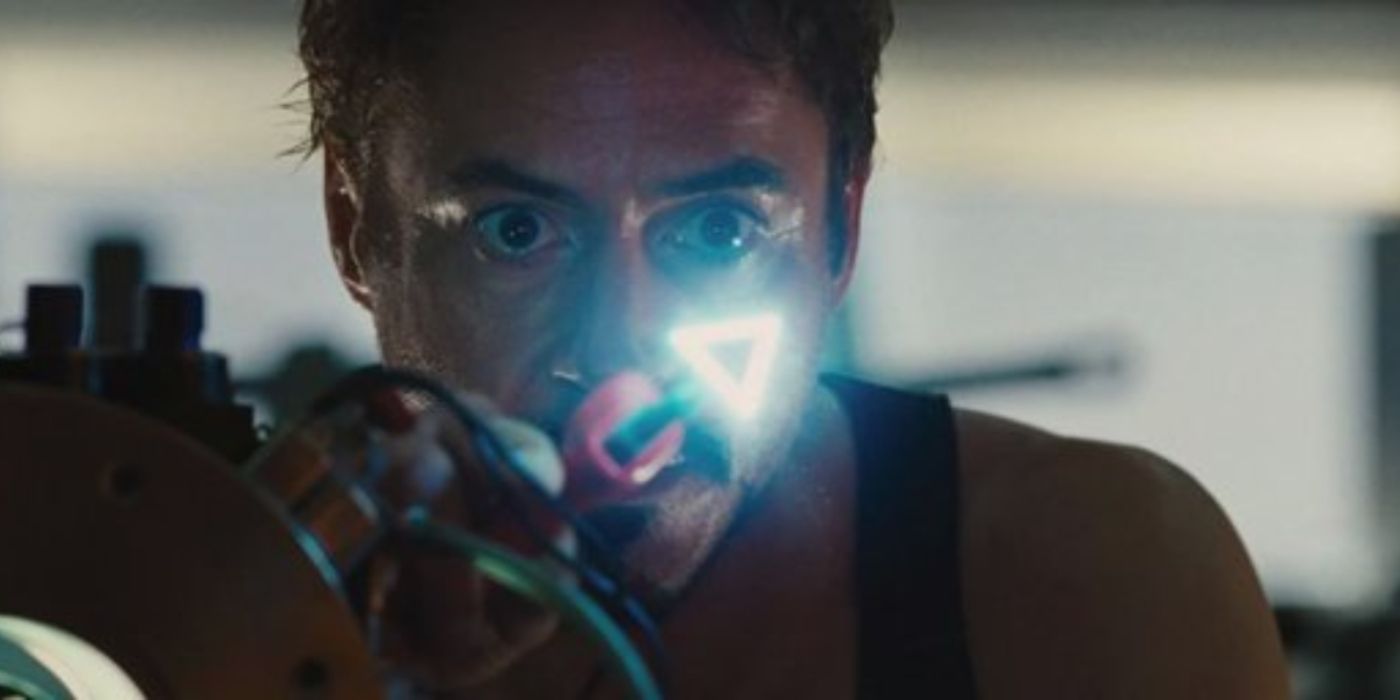 Tony Stark creating an element from Iron Man 2. 
