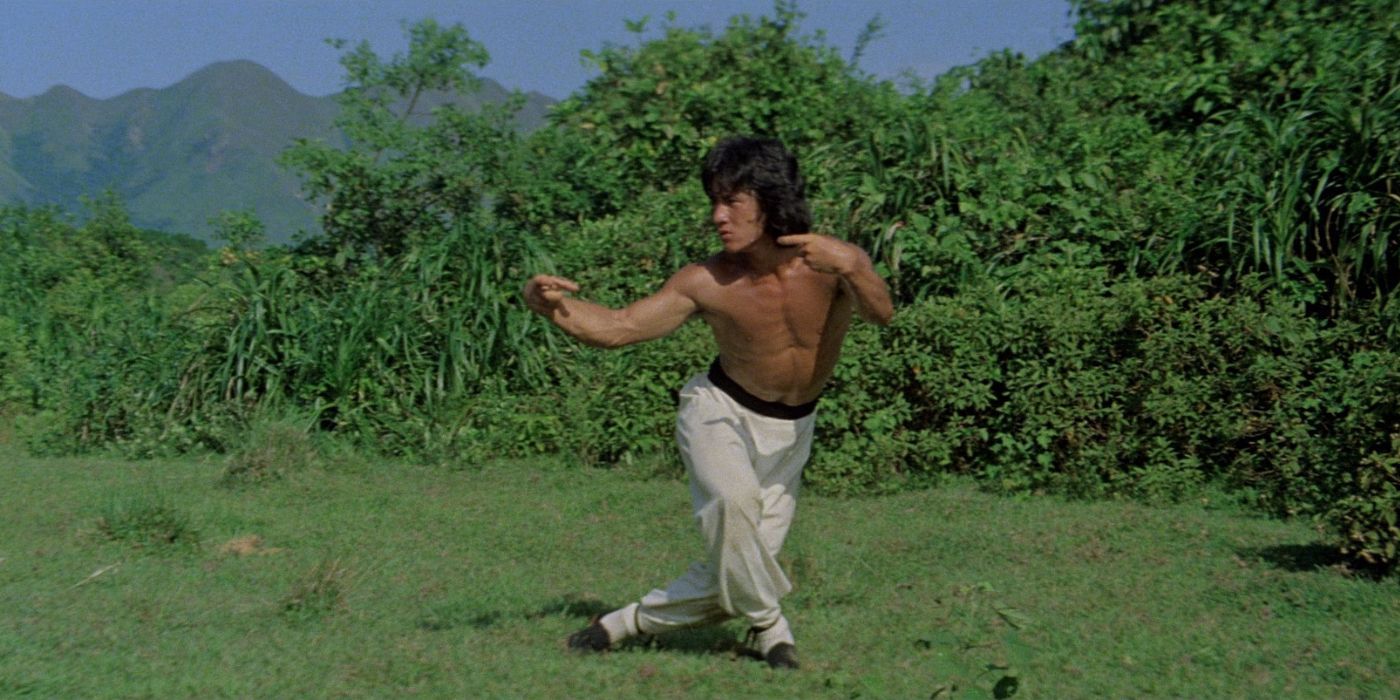 Jackie Chan training in an isolated forest for his biggest challenge in Drunken Master
