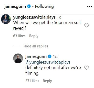 James Gunn talks about Superman Legacy on Instagram
