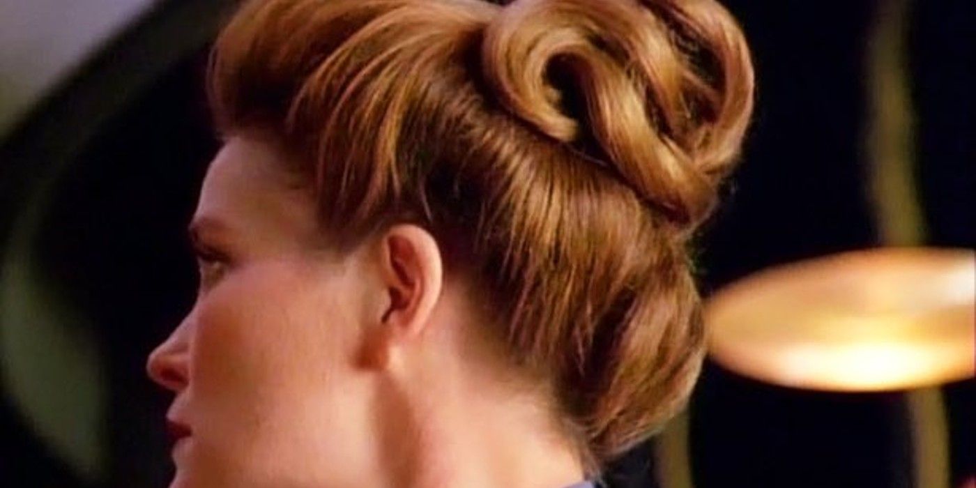 Janeway with a variation on her bun from Star Trek: Voyager.