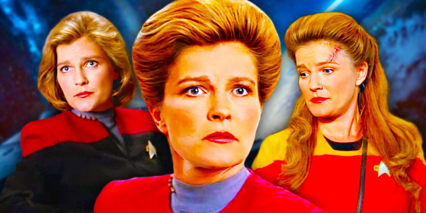 Composite of Captain Janeway from Star Trek: Voyager. 