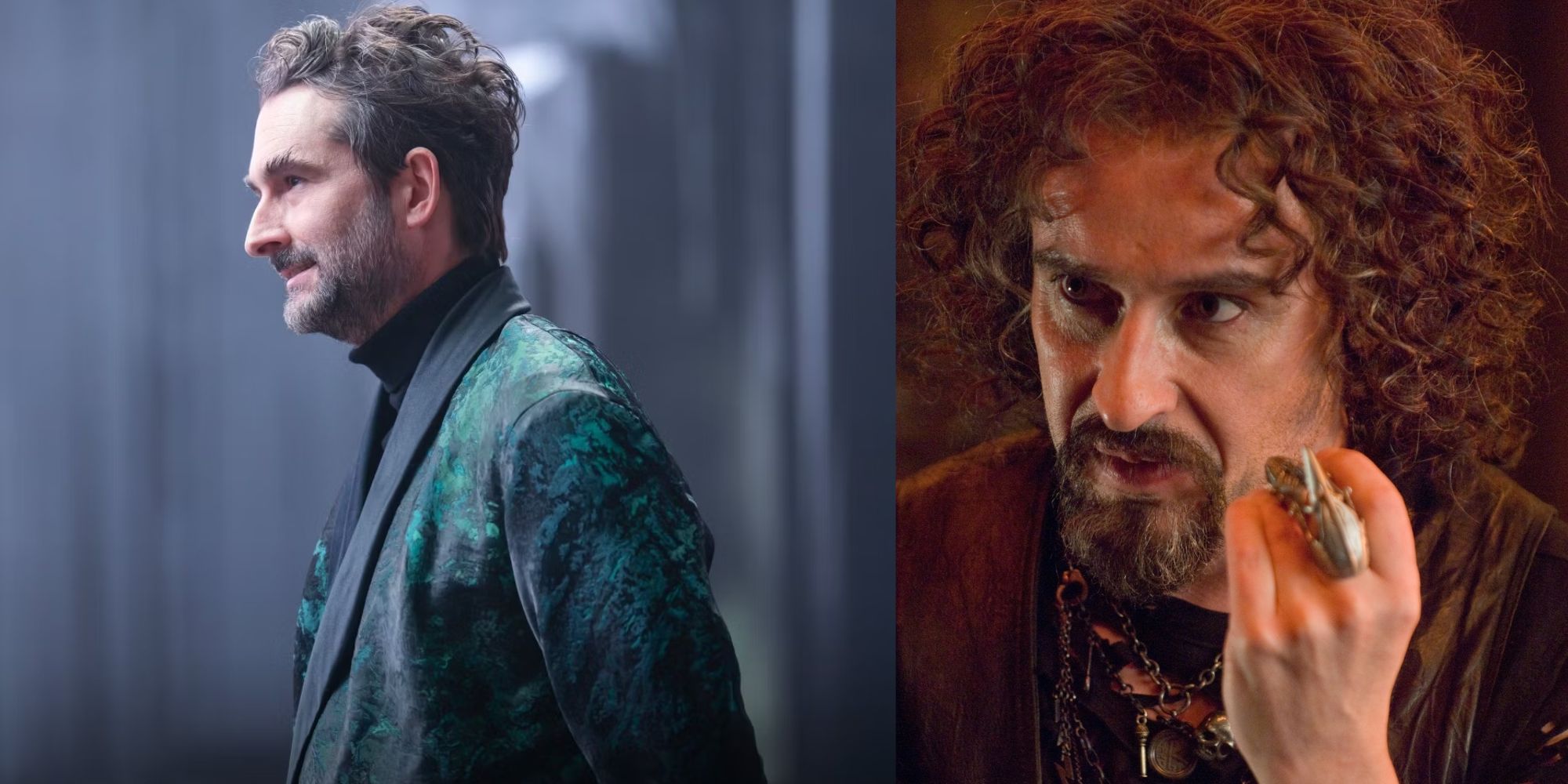 Jay Duplass and Steve Coogan as Hades in the Percy Jackson show and movie, respectively.