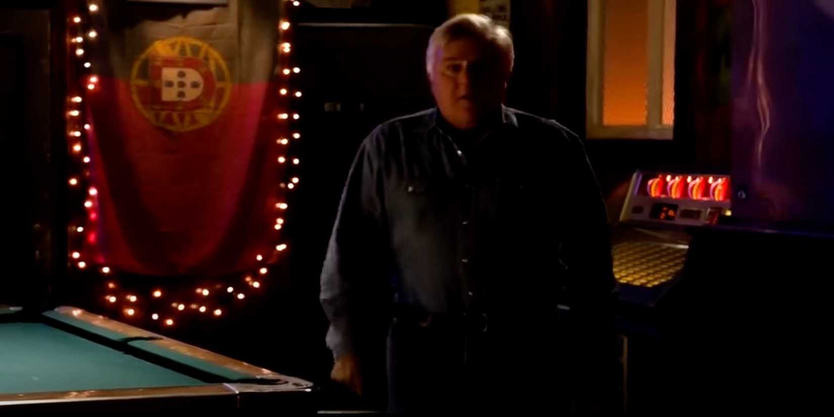 Jay Leno comes out of the bathroom in Ted 2
