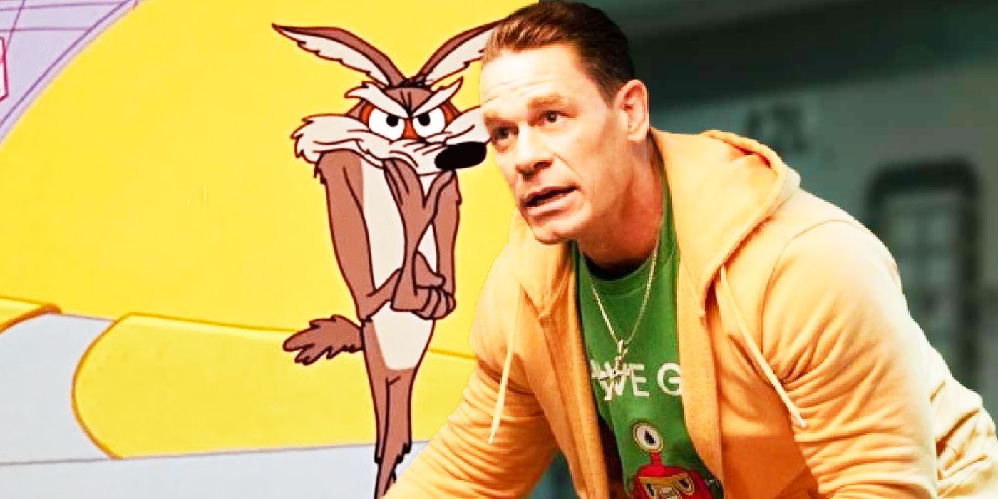Custom image of John Cena juxtaposed with Wile E. Coyote rubbing his chin.