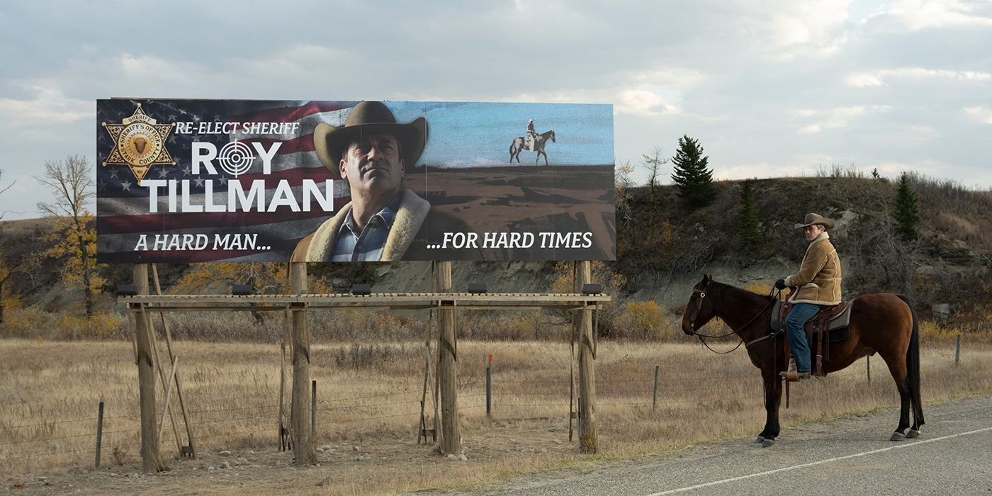 Jon Hamm on horseback in Fargo