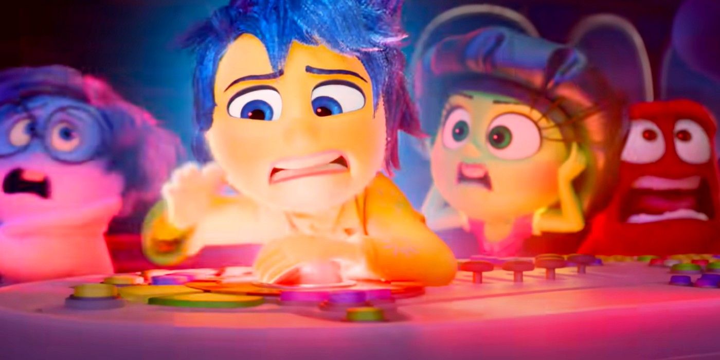 Joy and other emotions at the console in Inside Out 2 trailer
