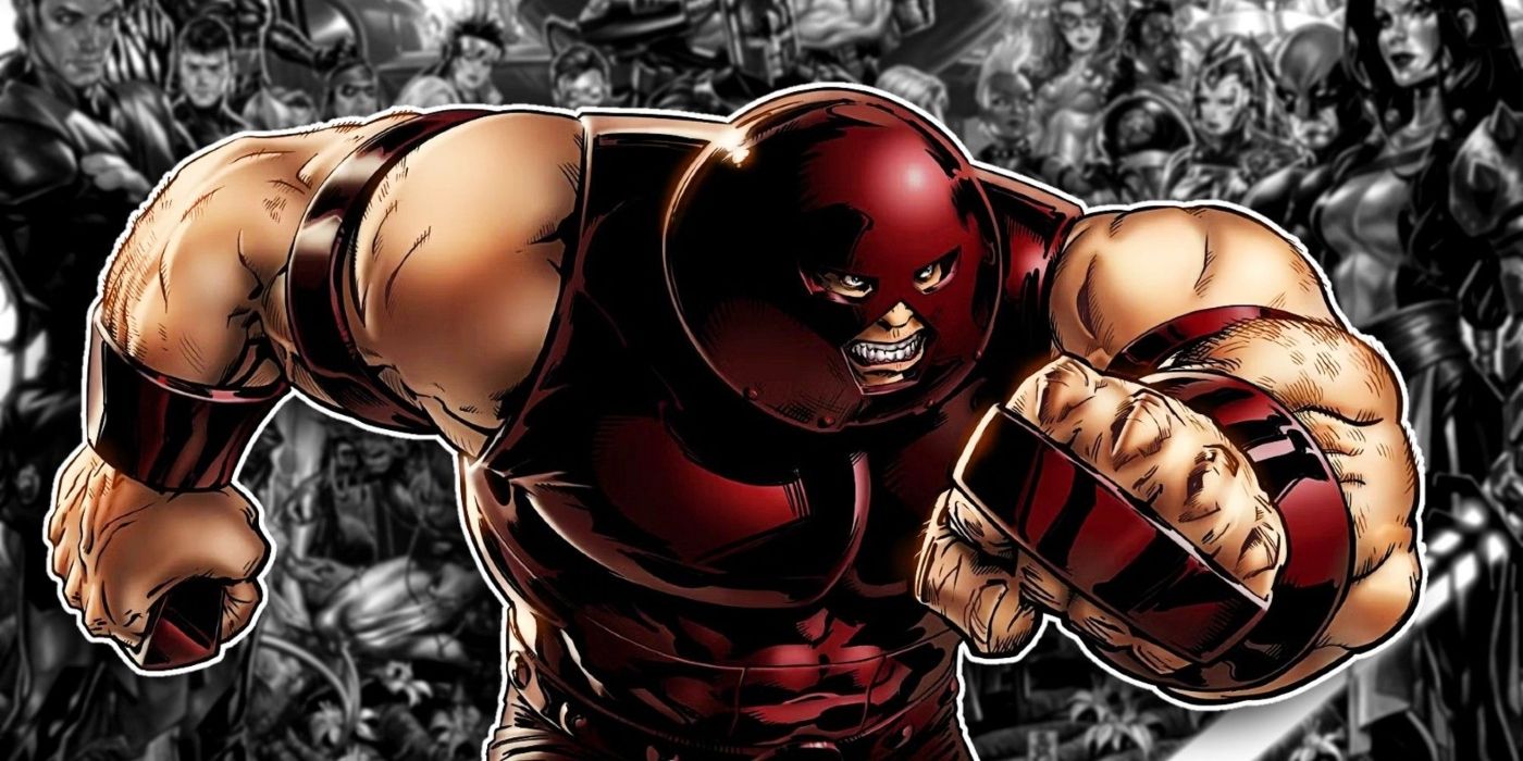 Juggernaut with the rest of the X-Men. 