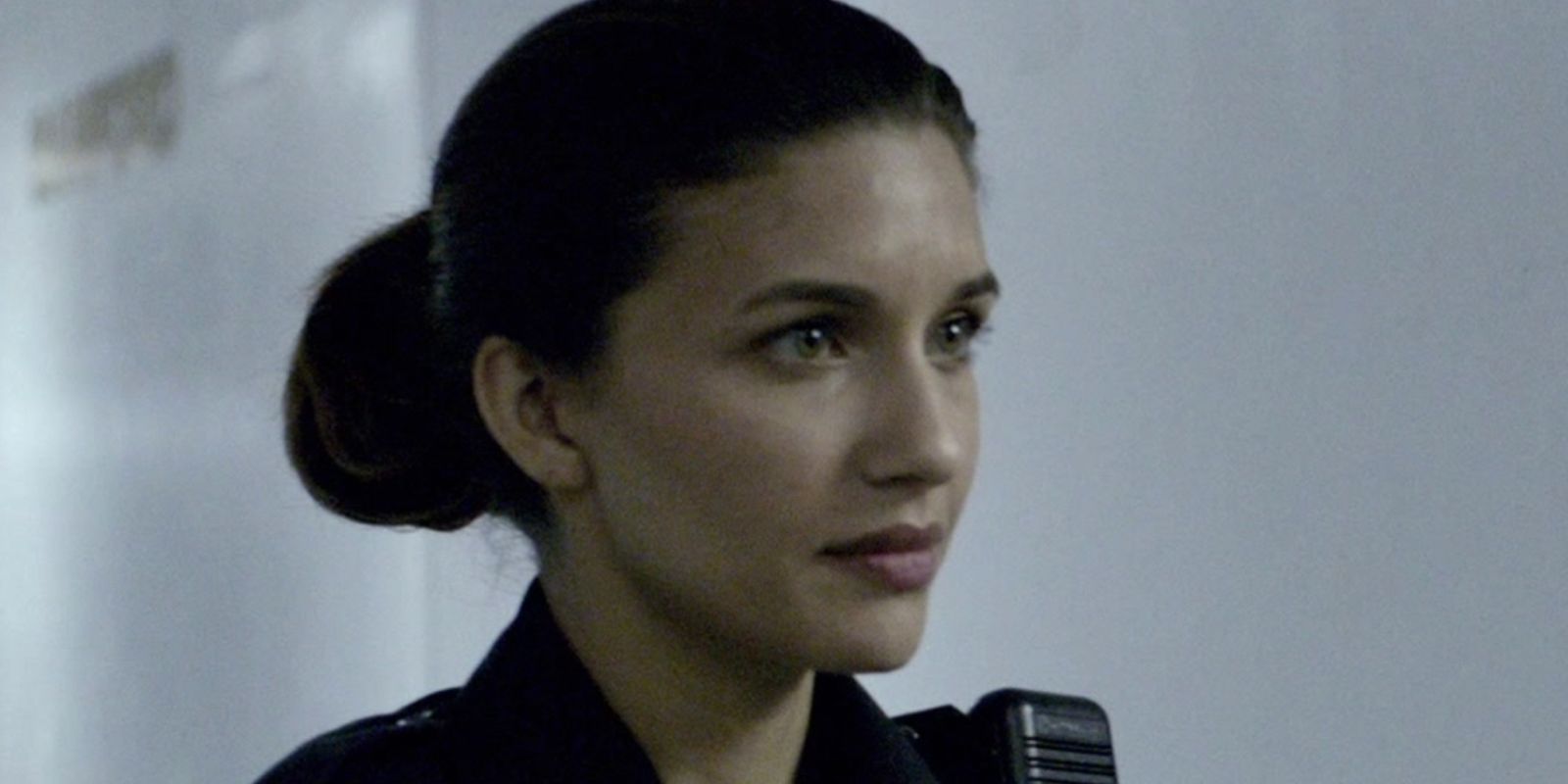 Juliana Harkavy as a police officer in Last Shift