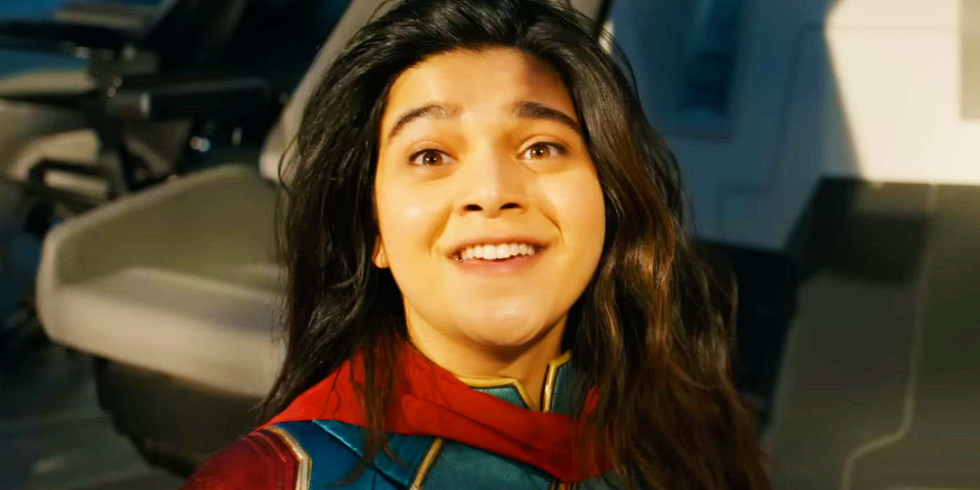 Kamala Khan's Ms. Marvel smiles in The Marvels