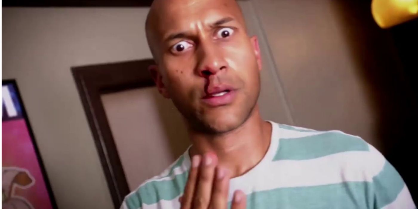 Keegan-Michael Key with a bloody nose.