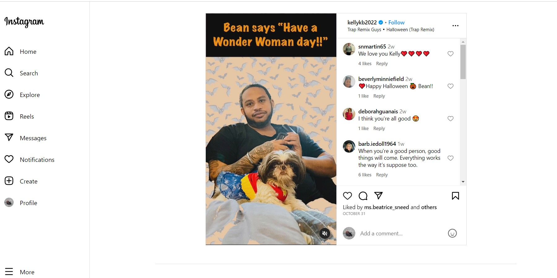 kelly brown 90 day fiance instagram post with dog