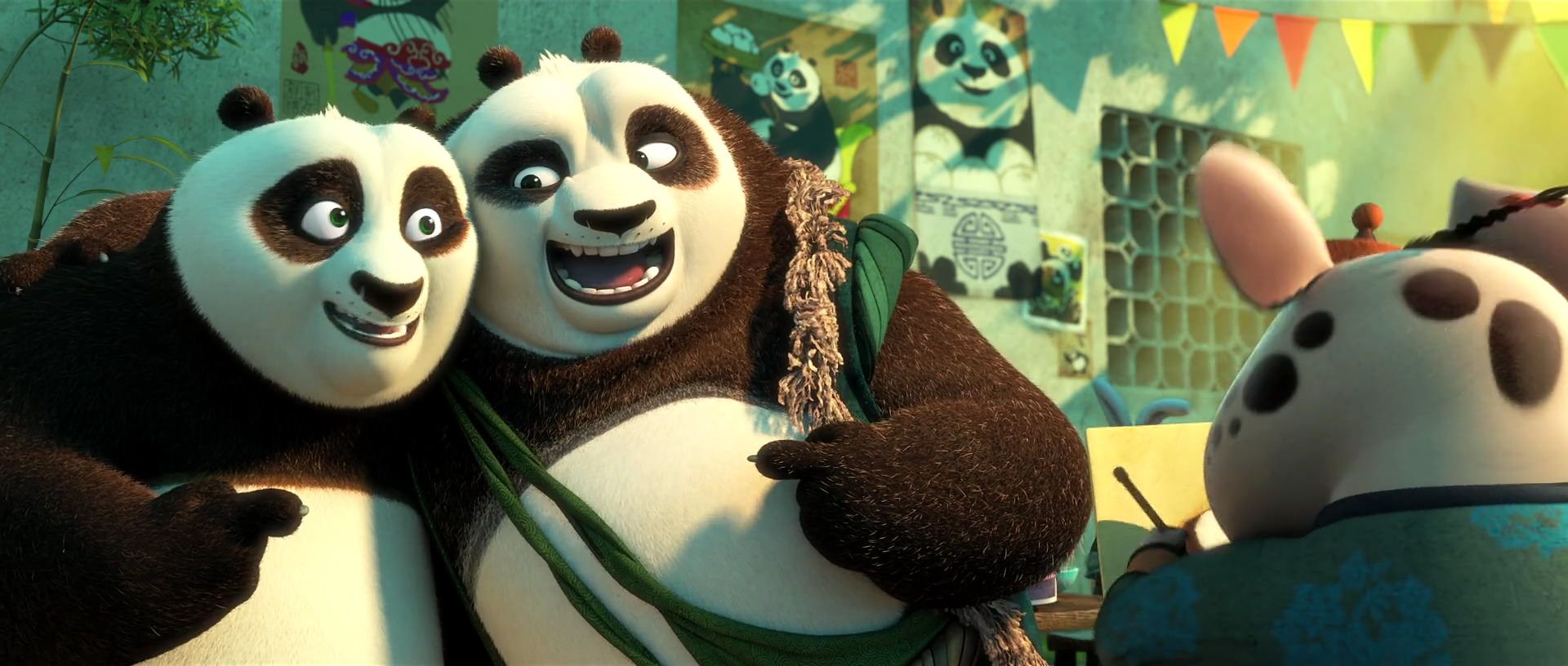 Po and Li pose for a picture in Kung Fu Panda 3